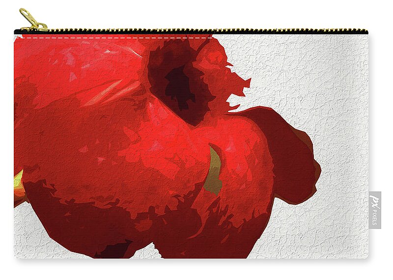 Abstract Zip Pouch featuring the photograph Red Flower #2 by Reynaldo Williams
