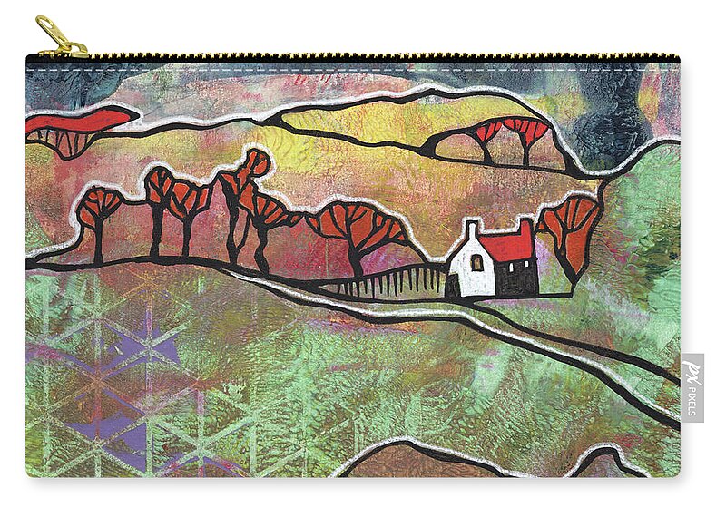  Acrylic Zip Pouch featuring the painting Seasonal Landscape - Autumn #1 by Ariadna De Raadt