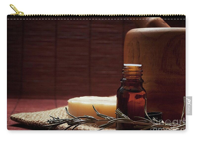 Spa Zip Pouch featuring the photograph Spa Essence Oil #3 by Jelena Jovanovic