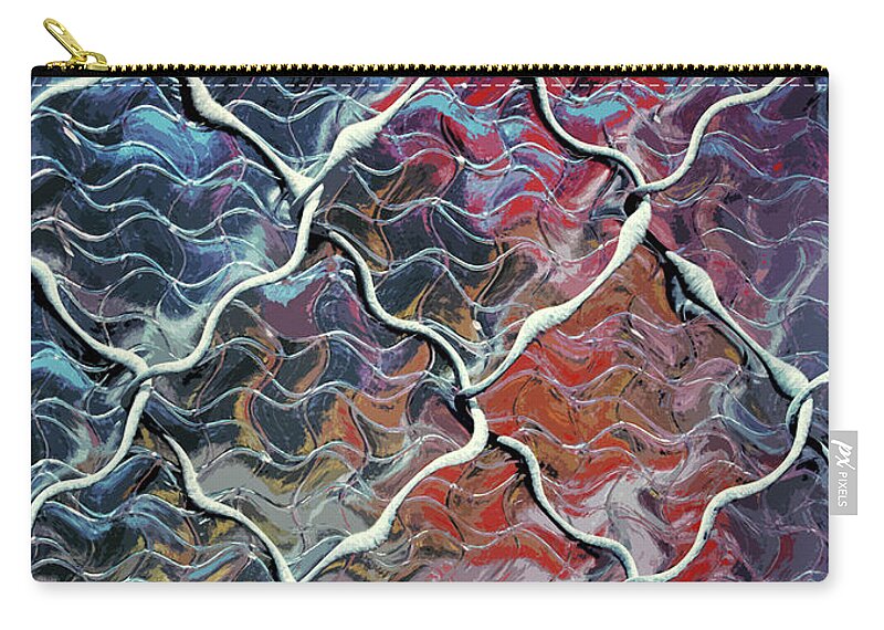 Non Objective Zip Pouch featuring the digital art non objective photography - Defencing by Sharon Hudson