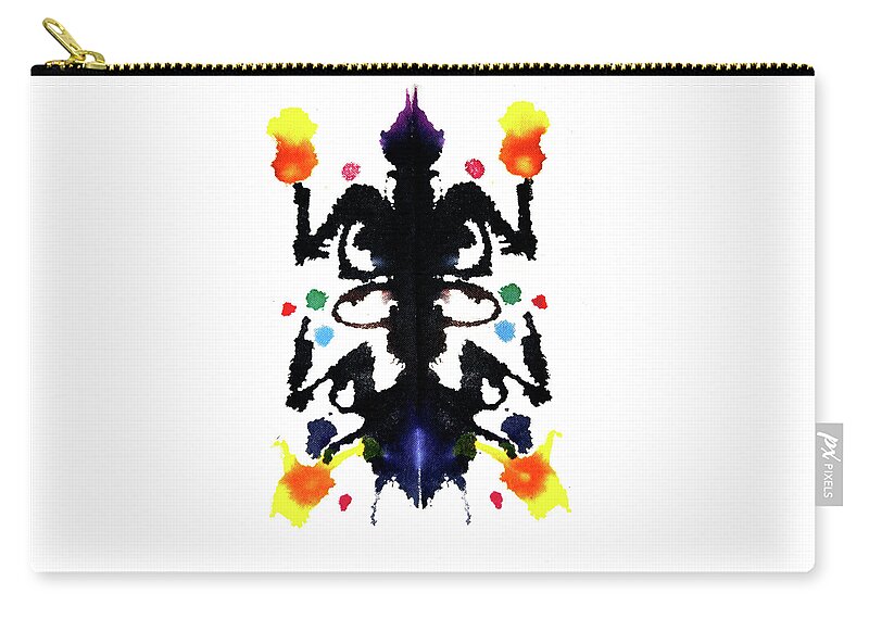 Ink Blot Zip Pouch featuring the painting 303 Holistic by Stephenie Zagorski