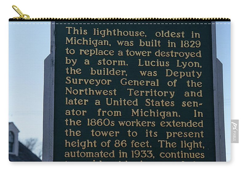 Lighthouse Carry-all Pouch featuring the photograph Fort Gratiot Lighthouse in Michigan by Eldon McGraw