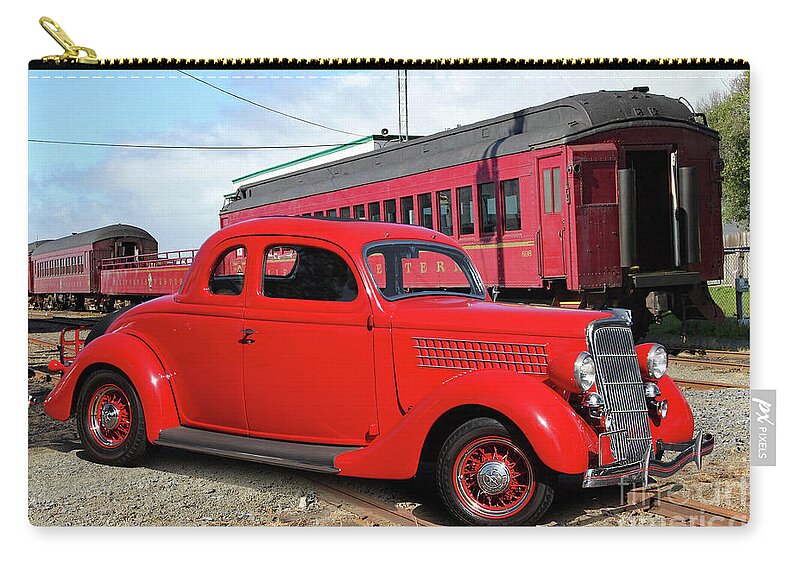 1935 Ford Deluxe Coupe Zip Pouch featuring the photograph 1935 Ford Deluxe Coupe #4 by Dave Koontz