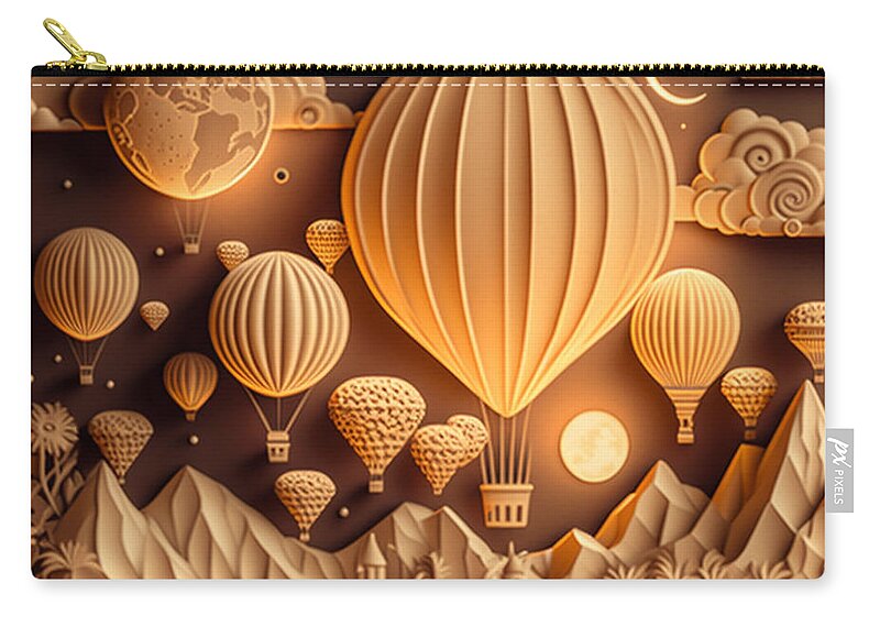 Balloons Zip Pouch featuring the digital art Balloons by Jay Schankman