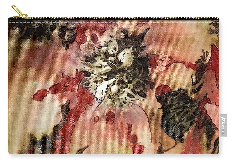 Abstract Zip Pouch featuring the painting Burst SOLD by Pat Purdy