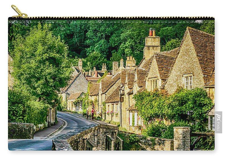 Byebrook Zip Pouch featuring the photograph Castle Combe Village, UK #4 by Chris Smith