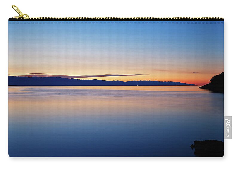 Losinj Zip Pouch featuring the photograph Cunski beach and coastline, Losinj Island, Croatia #4 by Ian Middleton