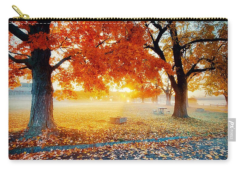  Zip Pouch featuring the photograph Fall #4 by John Gisis