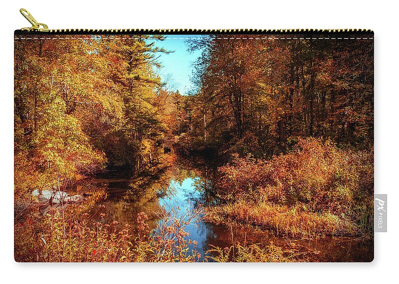 Fall Landscape Zip Pouch featuring the photograph Golden autumn a by Lilia S