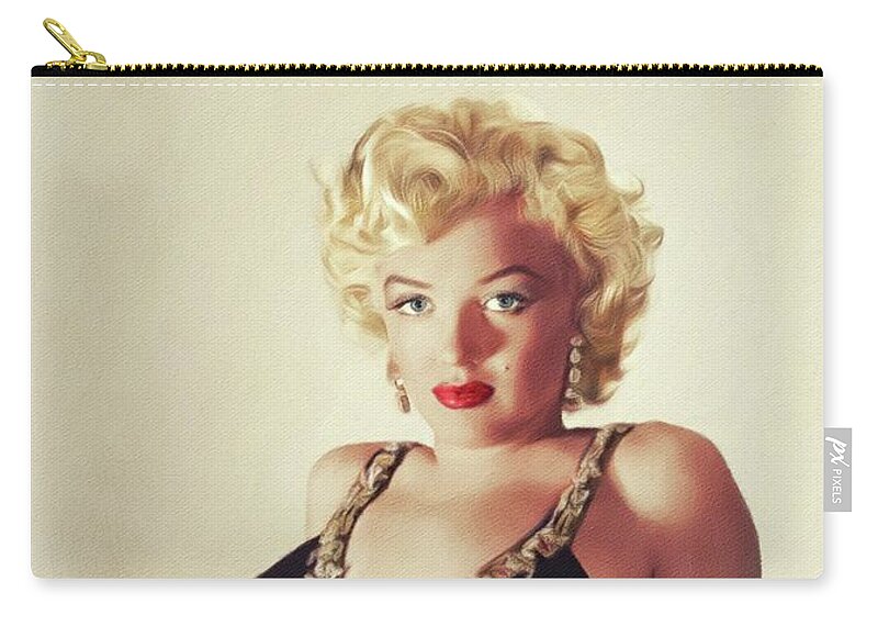Marilyn Zip Pouch featuring the painting Marilyn Monroe, Hollywood Legend #4 by Esoterica Art Agency