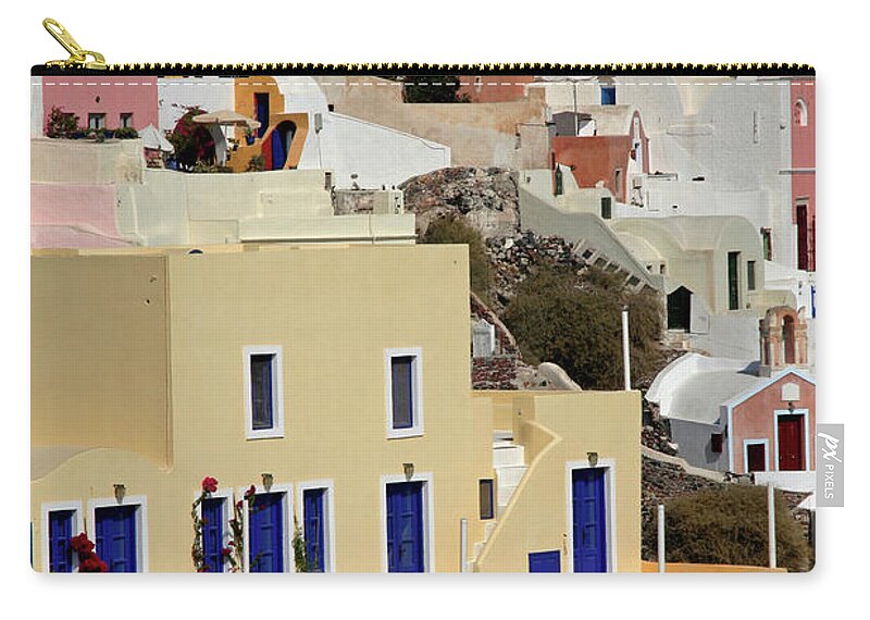Oia Zip Pouch featuring the photograph Oia - Santorini, Greece #4 by Richard Krebs