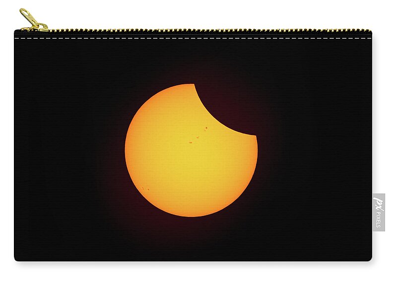Solar Eclipse Zip Pouch featuring the photograph Partial Solar Eclipse #1 by David Beechum