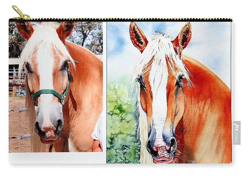  Zip Pouch featuring the painting Pet Portrait Commission #5 by Maria Barry