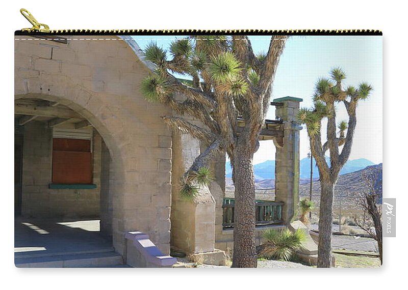 Rhyolite Zip Pouch featuring the photograph Rhyolite Ghost Town #4 by Jonathan Babon