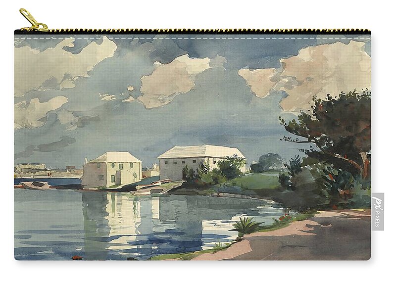 Winslow Homer Carry-all Pouch featuring the drawing Salt Kettle, Bermuda by Winslow Homer