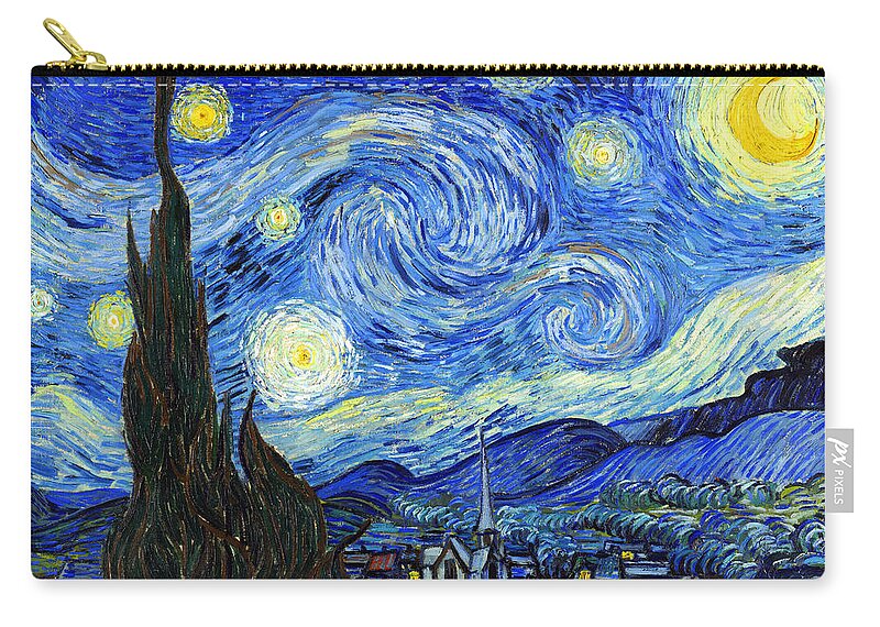 Vincent Van Gogh Carry-all Pouch featuring the painting Starry Night 1889 by Vincent van Gogh