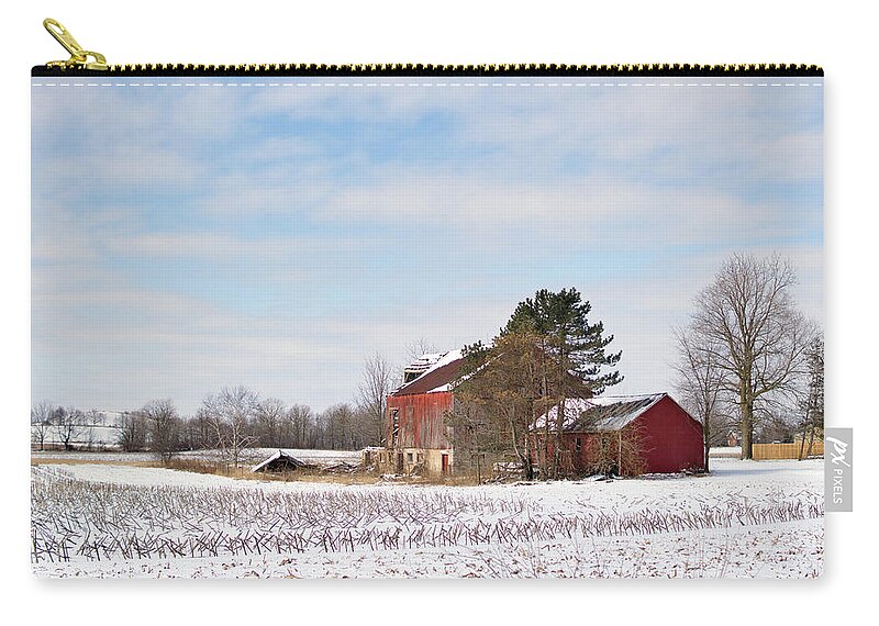 Barn Zip Pouch featuring the photograph The red barn #4 by Nick Mares