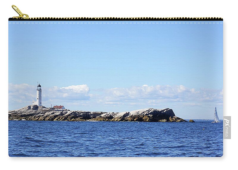 White Island Lighthouse Zip Pouch featuring the photograph White Island Lighthouse #4 by Deb Bryce