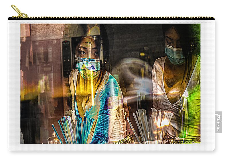 Signed Limited Edition Of 10 Zip Pouch featuring the digital art 40 by Jerald Blackstock