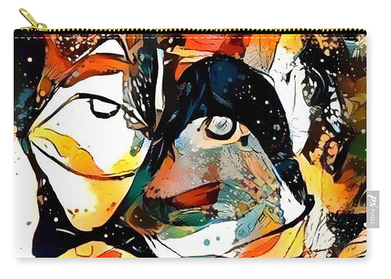 Contemporary Art Zip Pouch featuring the digital art 44 by Jeremiah Ray
