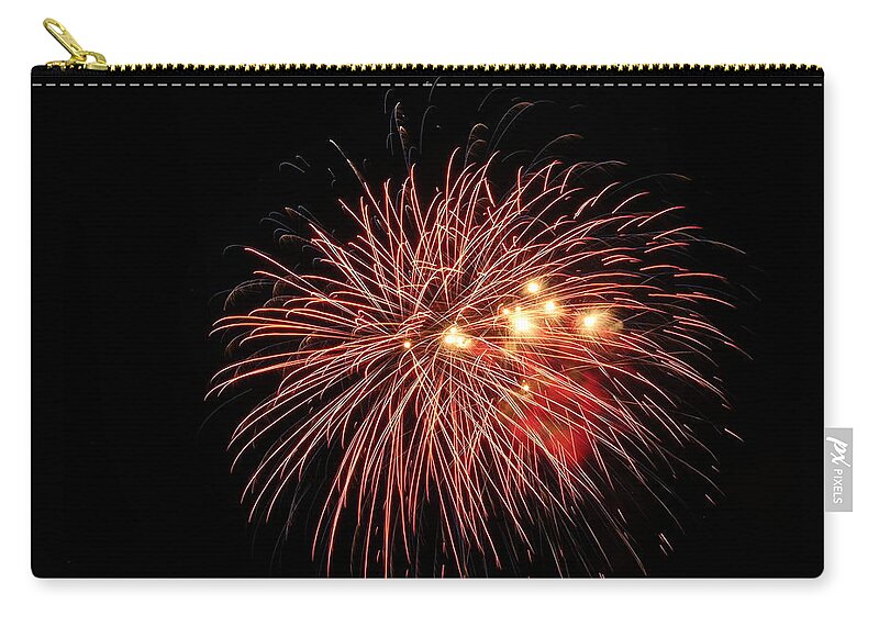 Fireworks Zip Pouch featuring the photograph Fireworks #49 by George Pennington