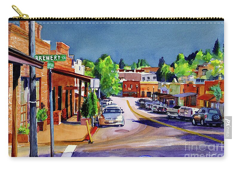 Placer Arts Zip Pouch featuring the painting #492 Brewery Lane #492 by William Lum