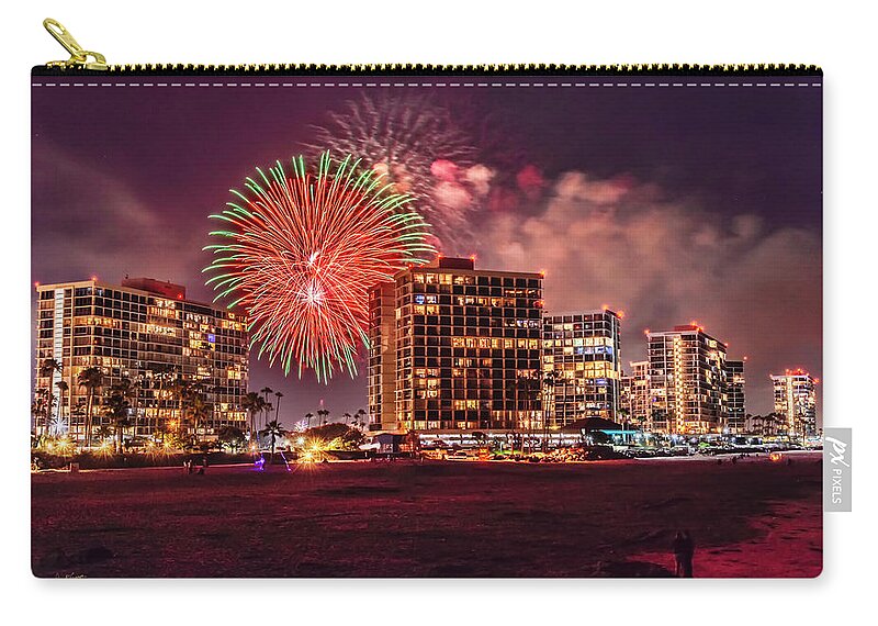 4th Of July Zip Pouch featuring the photograph 4th at the Shores by Dan McGeorge