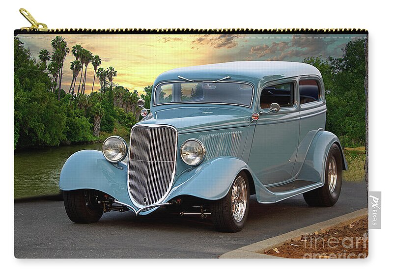 1934 Ford Sedan Zip Pouch featuring the photograph 1934 Ford Two-Door Sedan #5 by Dave Koontz