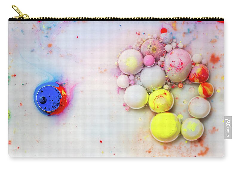 Bubbles Zip Pouch featuring the photograph Colorful artistic abstract background bubble painting art #5 by Michalakis Ppalis