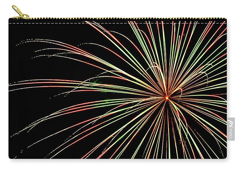 Fireworks Romeoville Carry-all Pouch featuring the photograph Fireworks in Romeoville, Illinois by David Morehead