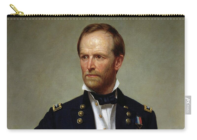 General Sherman Zip Pouch featuring the painting General William Tecumseh Sherman by War Is Hell Store