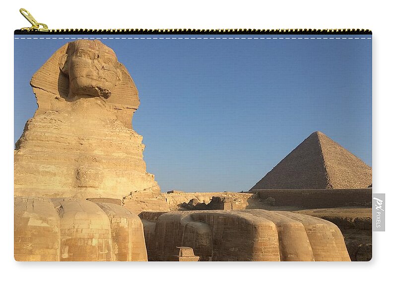 Giza Zip Pouch featuring the photograph Great Sphinx #5 by Trevor Grassi