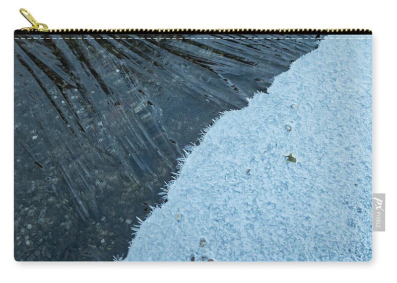 Ice Carry-all Pouch featuring the photograph Ice Abstract by Karen Rispin