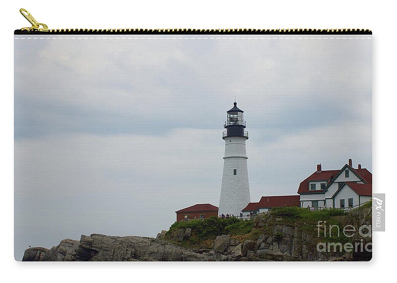  Zip Pouch featuring the pyrography Portland Headlight by Annamaria Frost