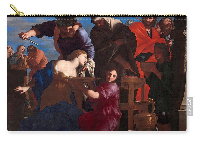 Giovanni Francesco Romanelli Carry-all Pouch featuring the painting The Sacrifice of Polyxena by Giovanni Francesco Romanelli