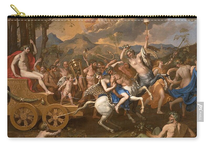 Triumph Zip Pouch featuring the painting The Triumph of Bacchus #6 by Nicolas Poussin