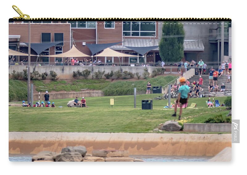 Whitewater Zip Pouch featuring the photograph Whitewater Rafting Action Sport At Whitewater National Center In #5 by Alex Grichenko