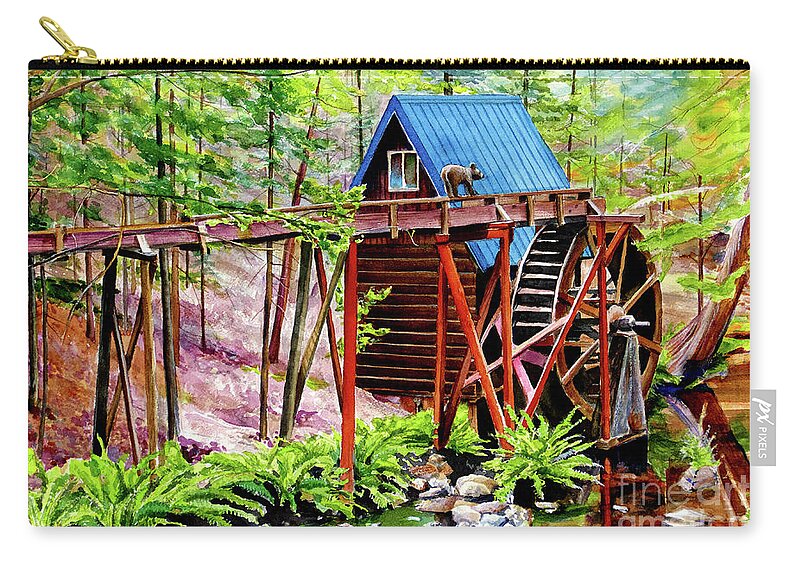 Placer Arts Zip Pouch featuring the painting #509 Little Bear Tree Farm #509 by William Lum