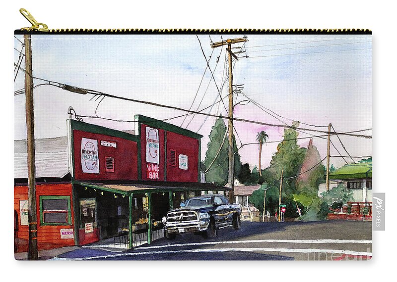 Placer Arts Zip Pouch featuring the painting #532 Newcastle Wires #532 by William Lum