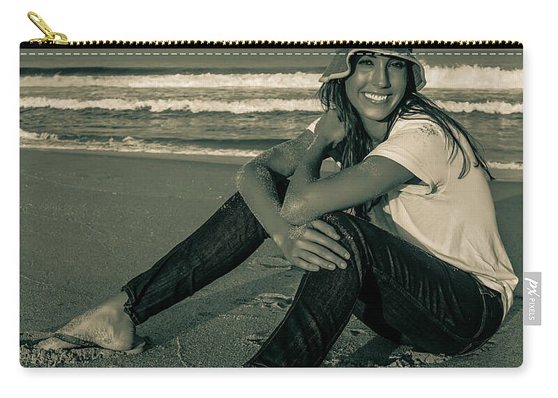 Model Melissa Palichat Zip Pouch featuring the photograph Model Melissa Palichat 5801-300 by Amyn Nasser