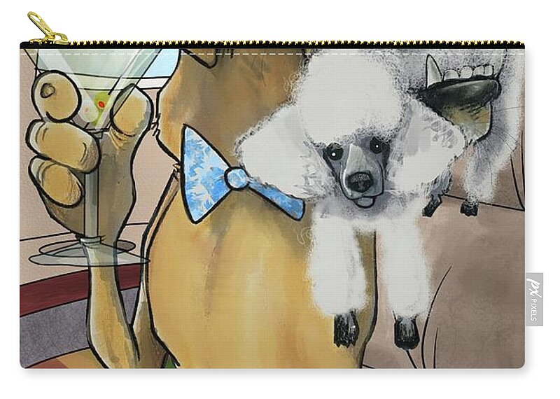 5838 Zip Pouch featuring the drawing 5838 Karl by John LaFree