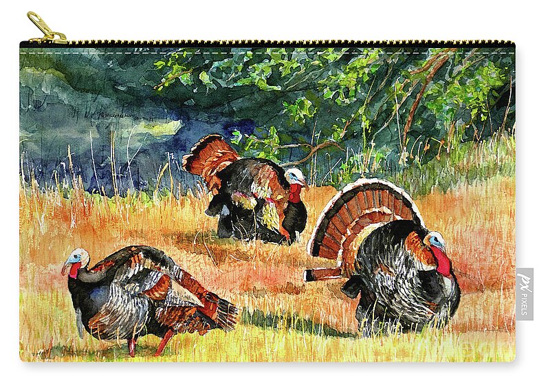  Zip Pouch featuring the painting #590 Turkey Strut #590 by William Lum