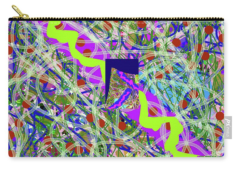 Walter Paul Bebirian: The Bebirian Art Collection Zip Pouch featuring the digital art 6-23-2012babcdefgh by Walter Paul Bebirian