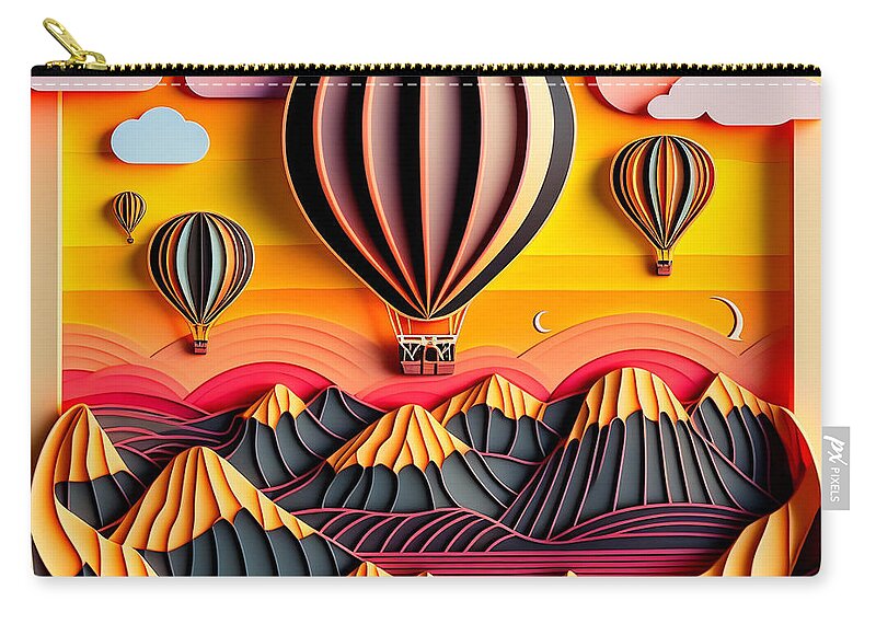 Balloons Carry-all Pouch featuring the digital art Balloons by Jay Schankman