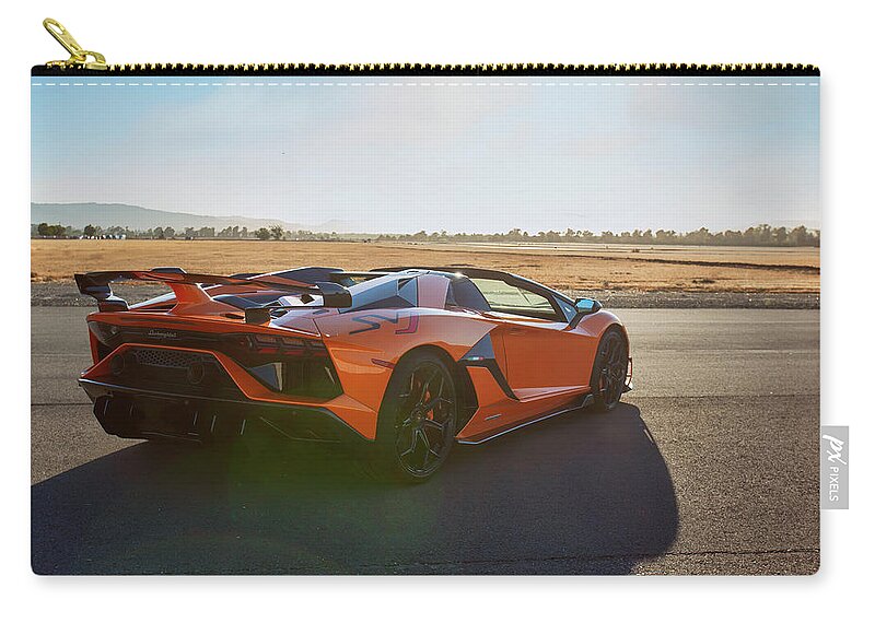 Lamborghini Zip Pouch featuring the photograph #Lamborghini #Aventador #SVJ #Roadster #Print #6 by ItzKirb Photography