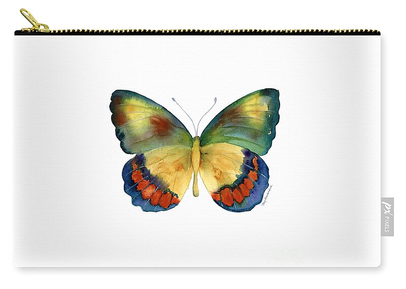 Bagoe Butterfly Zip Pouch featuring the painting 67 Bagoe Butterfly by Amy Kirkpatrick