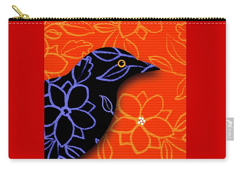  Zip Pouch featuring the digital art Birdland Series No. 7 of 17 by Steve Hayhurst