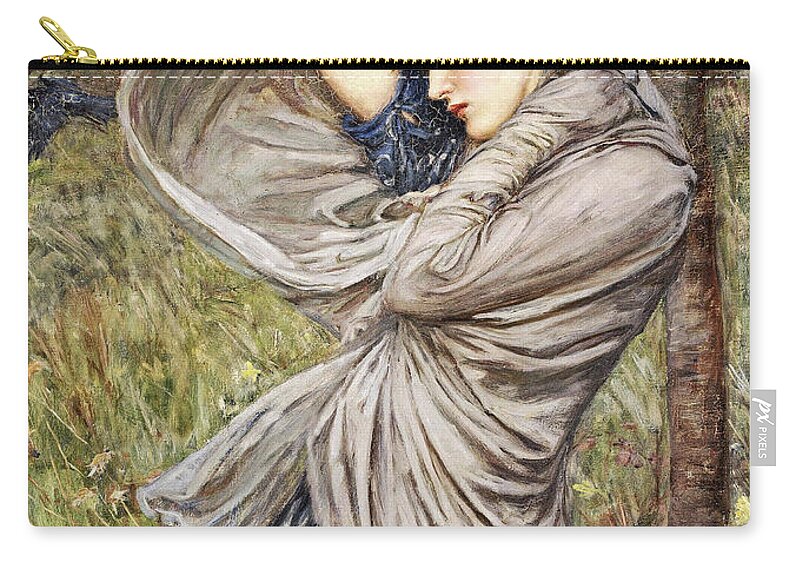 Victorian Zip Pouch featuring the painting Boreas by John William Waterhouse