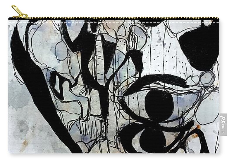 Contemporary Art Zip Pouch featuring the drawing Untitled #7 by Jeremiah Ray