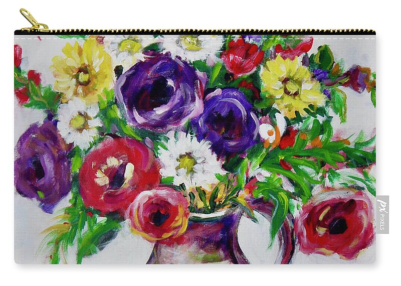 Flowers Zip Pouch featuring the painting Floral Still Life #8 by Ingrid Dohm